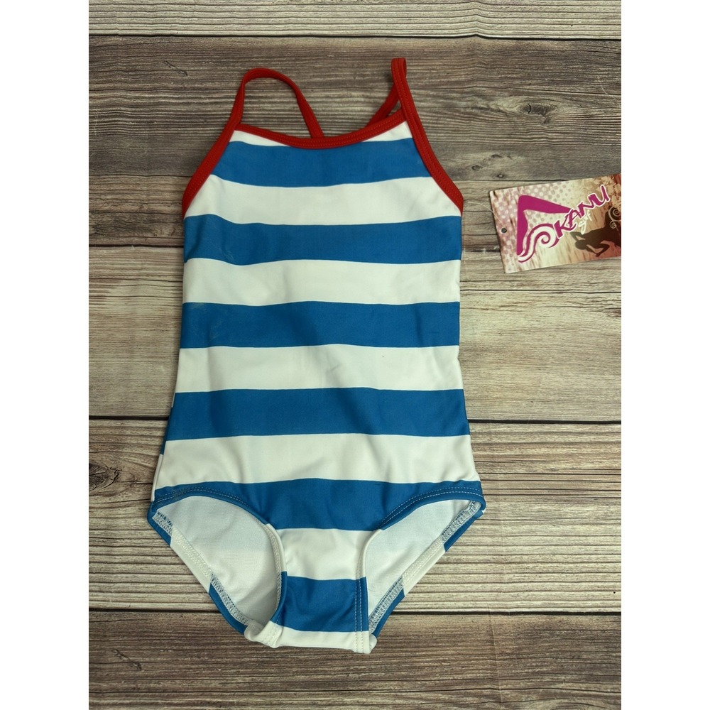 Kanu Surf Girls Layla Beach Sport Banded 1 Piece Swimsuit Blue Stripe NWT‎ 12 Mo
